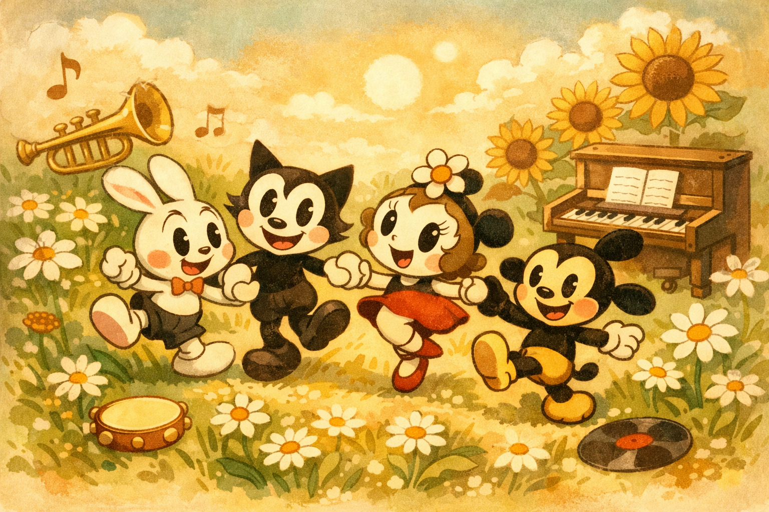 Cuphead 1930lar cizgi film estetiginde el cizimi gorsel tasarim